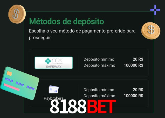 O cassino 8188bet oferece uma grande variedade de métodos de pagamento